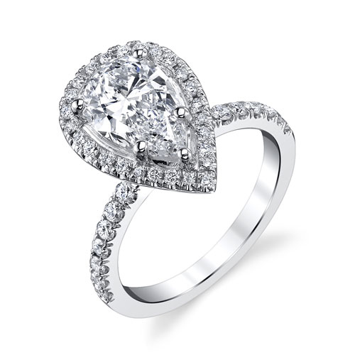 Halo Pear Shape Diamond Engagement Ring